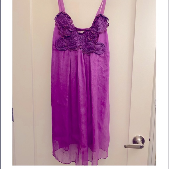 Purple flower breasted dress - Picture 1 of 6